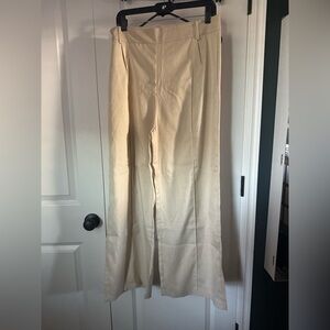 Chic Cream Wide Leg Women's Pants